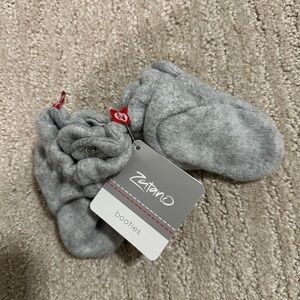 Zutano Gray Heather Cozie Fleece Booties
